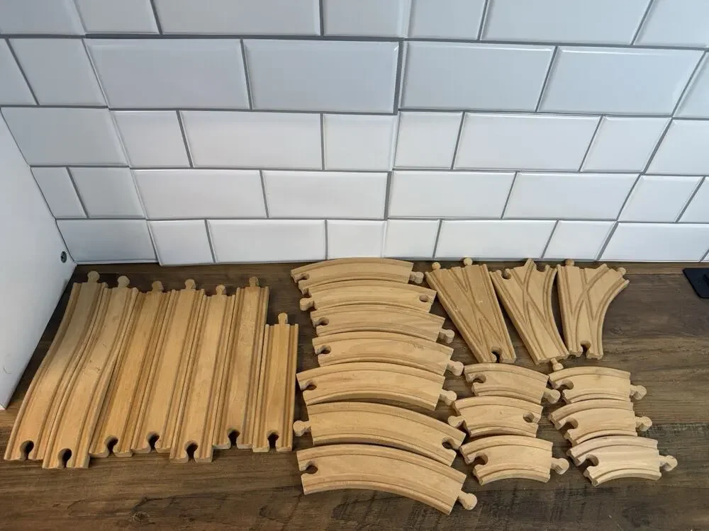 Thomas & Friends Wooden Railway Track Lot 23 Pc Vintage Straight Curved Switch